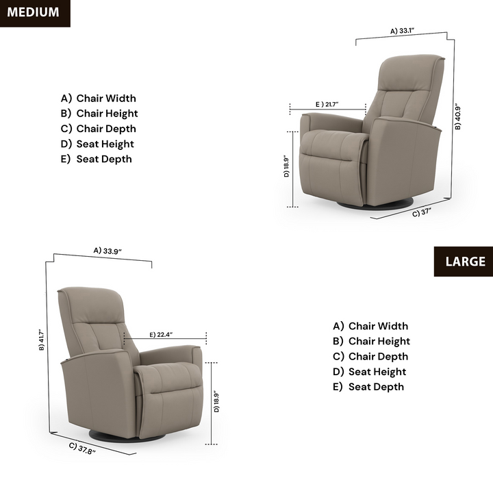 Harstad Relaxer Leather Recliner Chair | Swing Base | Fjords