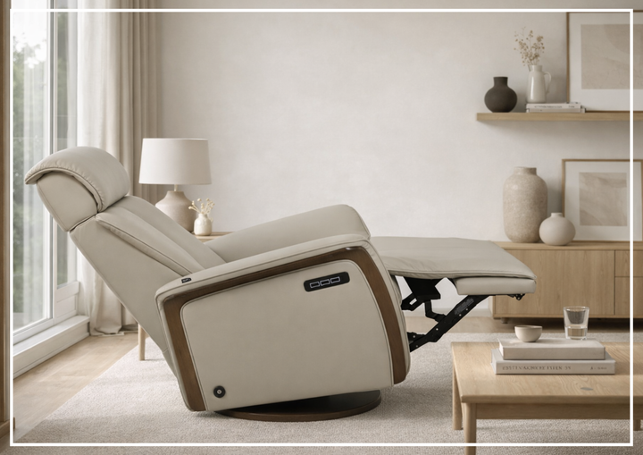 Fjords Jewel Leather Recliner with Swivel and Gliding Function