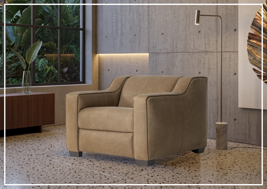 Flynn Leather Power Recliner | Block Feet & Power Headrest | Bernhardt-Jennihome