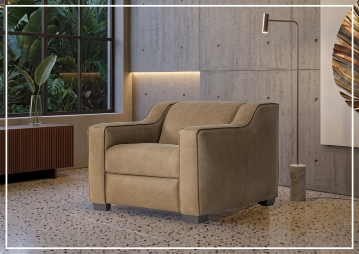 Flynn Leather Power Recliner | Block Feet & Power Headrest | Bernhardt-Jennihome