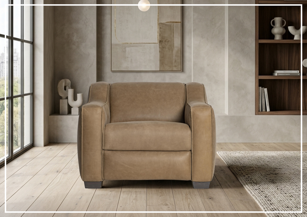 Flynn Leather Power Recliner | Block Feet & Power Headrest | Bernhardt-Jennihome