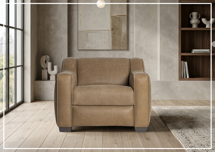 Flynn Leather Power Recliner | Block Feet & Power Headrest | Bernhardt-Jennihome