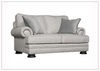 Bernhardt Foster Fabric Loveseat with Rolled Arms - Gray and Cream