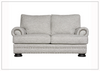 Bernhardt Foster Fabric Loveseat with Rolled Arms - Gray and Cream