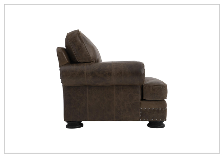 Foster Leather Chair | Rolled Arms | Nailhead Trim | Bernhardt