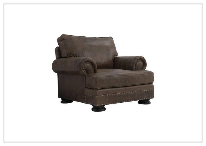 Foster Leather Chair | Rolled Arms | Nailhead Trim | Bernhardt