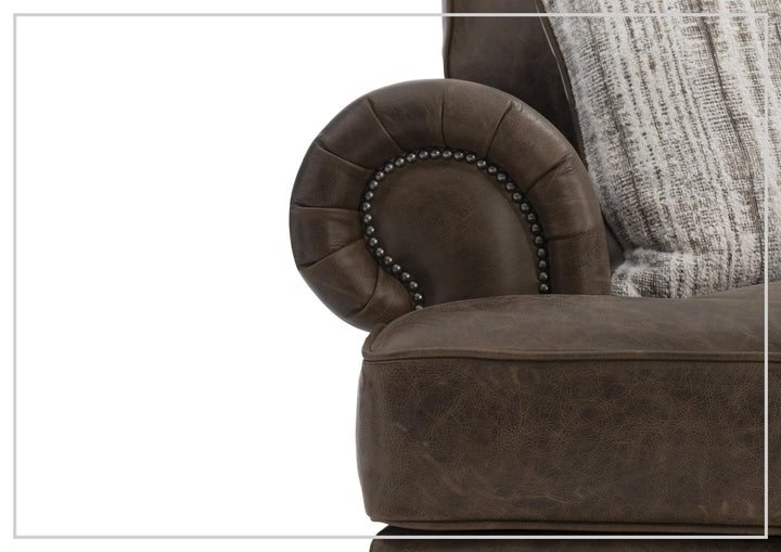 Foster Leather Chair | Rolled Arms | Nailhead Trim | Bernhardt