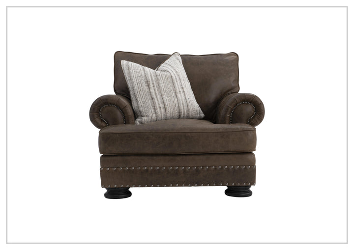Foster Leather Chair | Rolled Arms | Nailhead Trim | Bernhardt