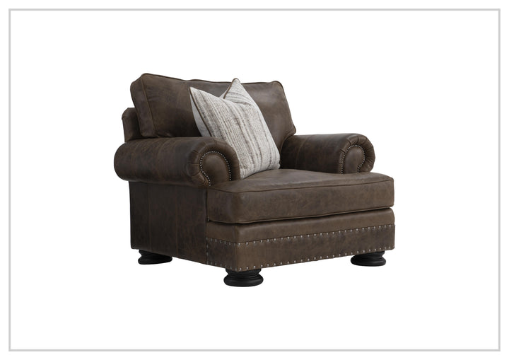 Foster Leather Chair | Rolled Arms | Nailhead Trim | Bernhardt