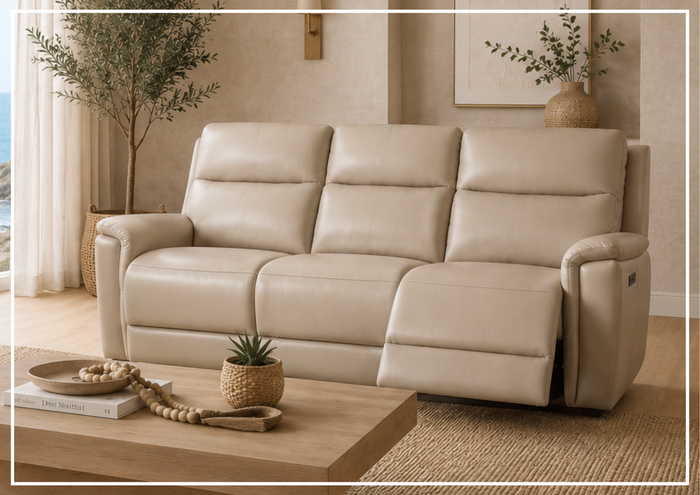 Geneva Leather Power Reclining Sofa | Dual Motor| USB & USB-C Port | Klaussner-Jennihome