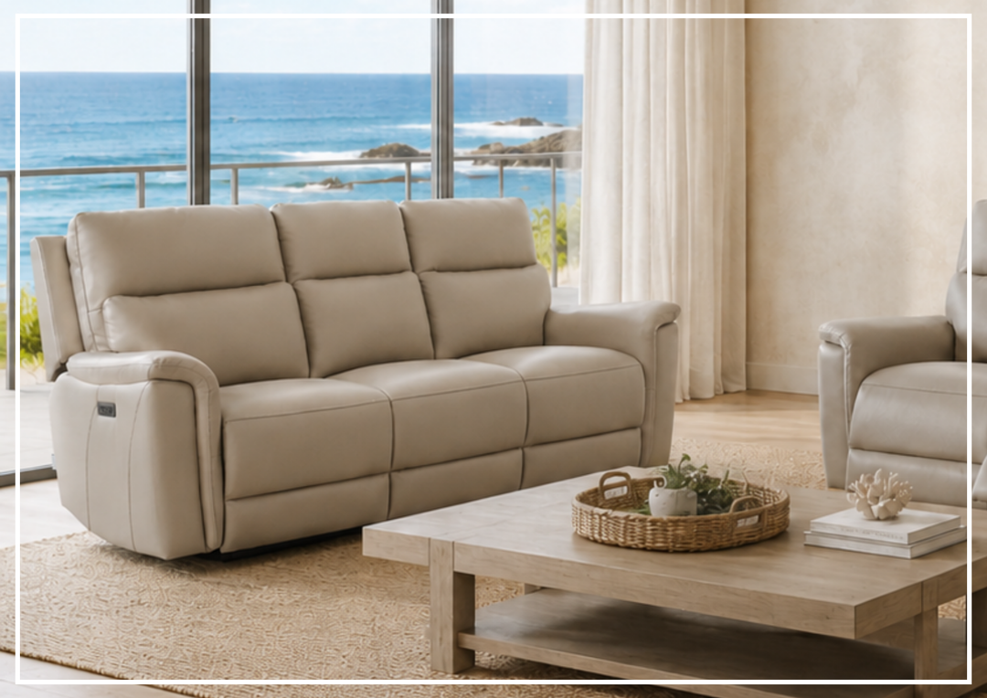 Geneva Leather Power Reclining Sofa | Dual Motor| USB & USB-C Port | Klaussner-Jennihome