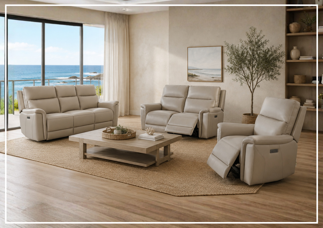 Geneva Leather Power Reclining Chair | Dual Motor with USB & USB-C | Klaussner