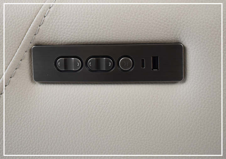 Geneva Leather | Power Reclining Loveseat | Dual Motor | USB & USB-C | Klaussner