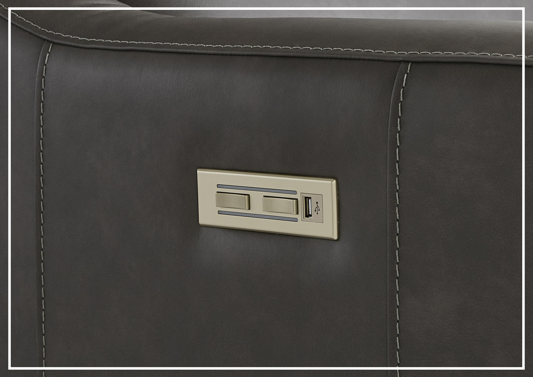 Germain Leather Motion Recliner Chair | Bustle Back | USB Port | Bernhardt