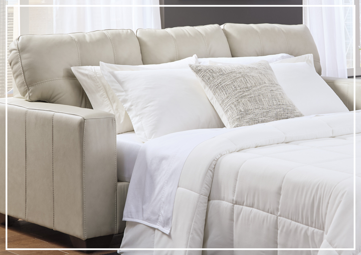 Salvatore Queen Leather Sofa Sleeper | Memory Foam Mattress | Gio Italia