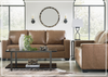 Gio Italia Bella 3-Seater Queen Leather Sofa Sleeper in caramel brown