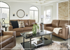 Gio Italia Bella 3-Seater Queen Leather Sofa Sleeper in caramel brown