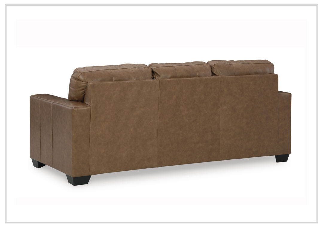 Gio Italia Bella 3-Seater Leather Sofa in caramel brown