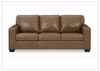 Gio Italia Bella 3-Seater Queen Leather Sofa Sleeper in caramel brown