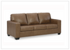 Gio Italia Bella 3-Seater Queen Leather Sofa Sleeper in caramel brown