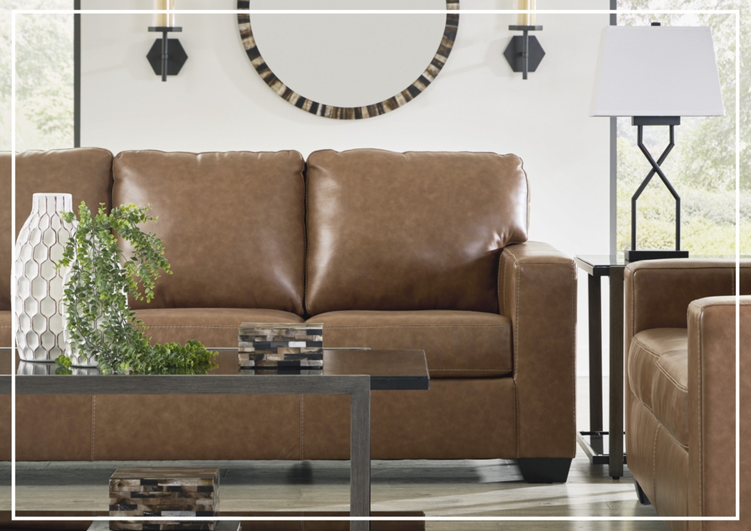 Gio Italia Bella 3-Seater Leather Sofa in caramel brown