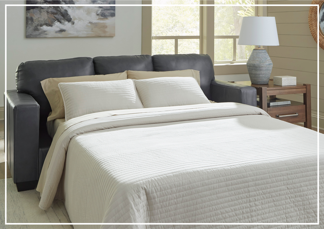 Bella Queen Sofa Sleeper | Leather | Memory Foam Mattress | Gio Italia