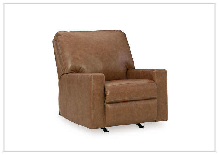 Gio Italia Bella Leather Rocker Recliner Chair in caramel