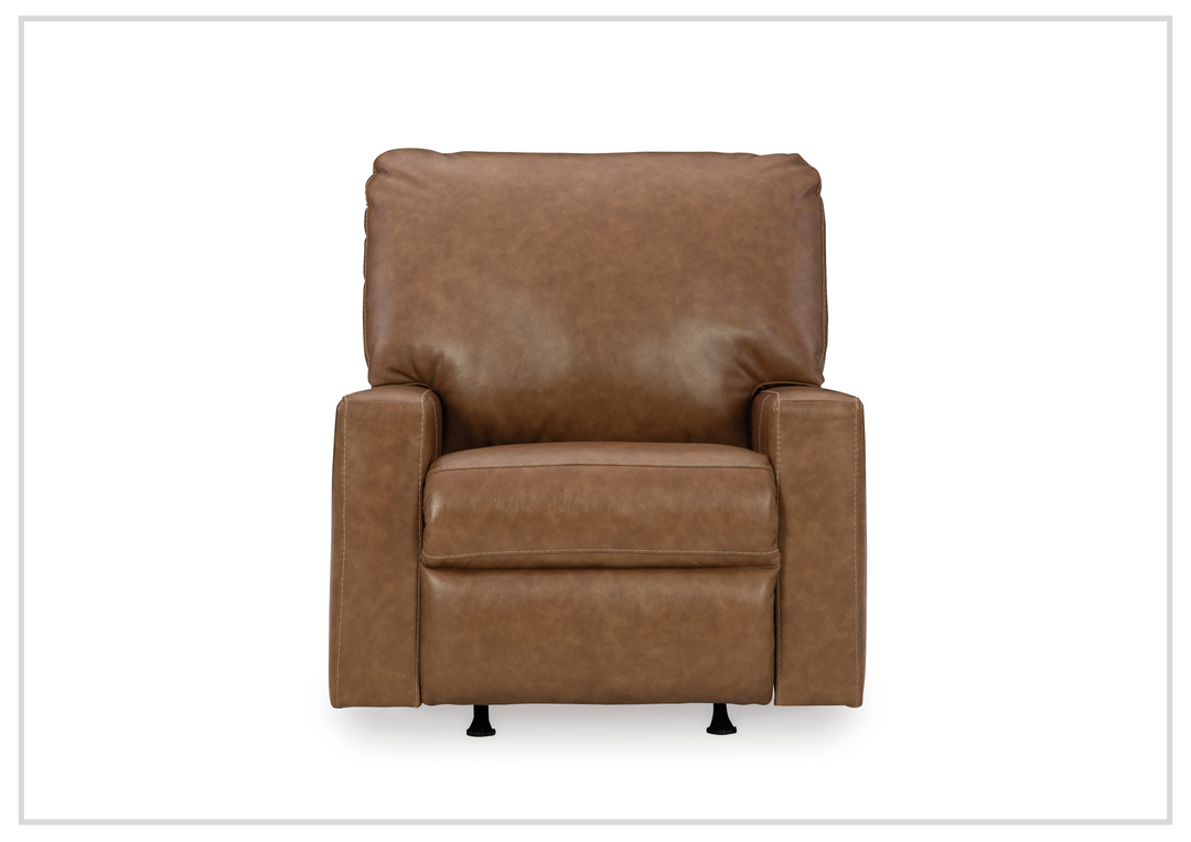 Gio Italia Bella Leather Rocker Recliner Chair in caramel