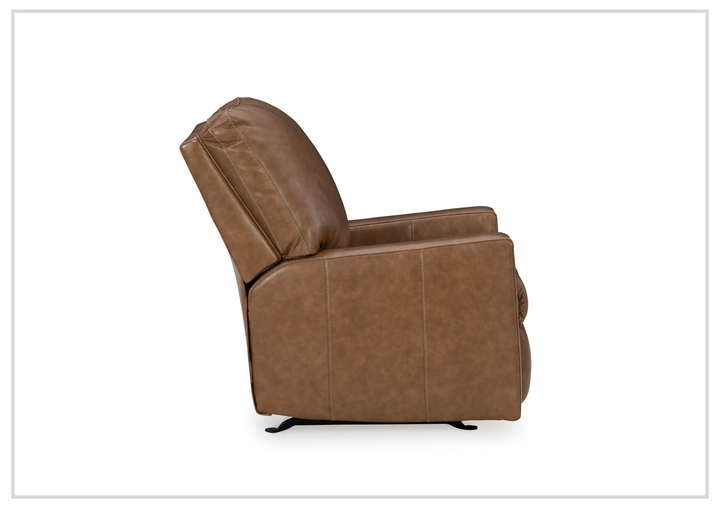 Gio Italia Bella Leather Rocker Recliner Chair in caramel