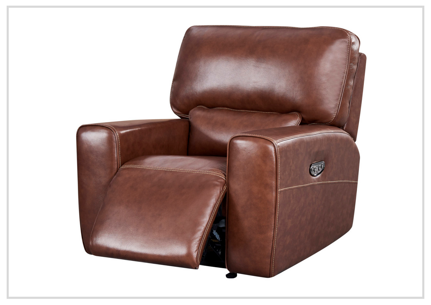 Gio Italia Bennett Glider Power Recliner Brown Leather Chair-Jennihome