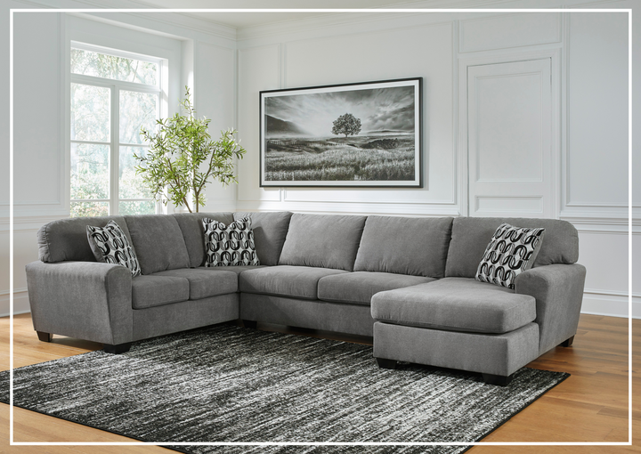 Gio Italia Brinkdale Court U-Shape 3-Piece Gray Fabric Sectional with Chaise-Jennihome
