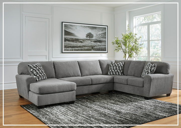 Gio Italia Brinkdale Court U-Shape 3-Piece Gray Fabric Sectional with Chaise-Jennihome