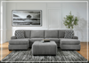 Gio Italia Brinkdale Court U-Shape 3-Piece Gray Fabric Sectional with Chaise-Jennihome