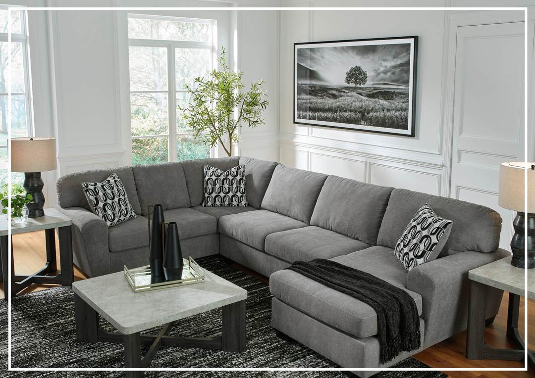 Gio Italia Brinkdale Court U-Shape 3-Piece Gray Fabric Sectional with Chaise-Jennihome