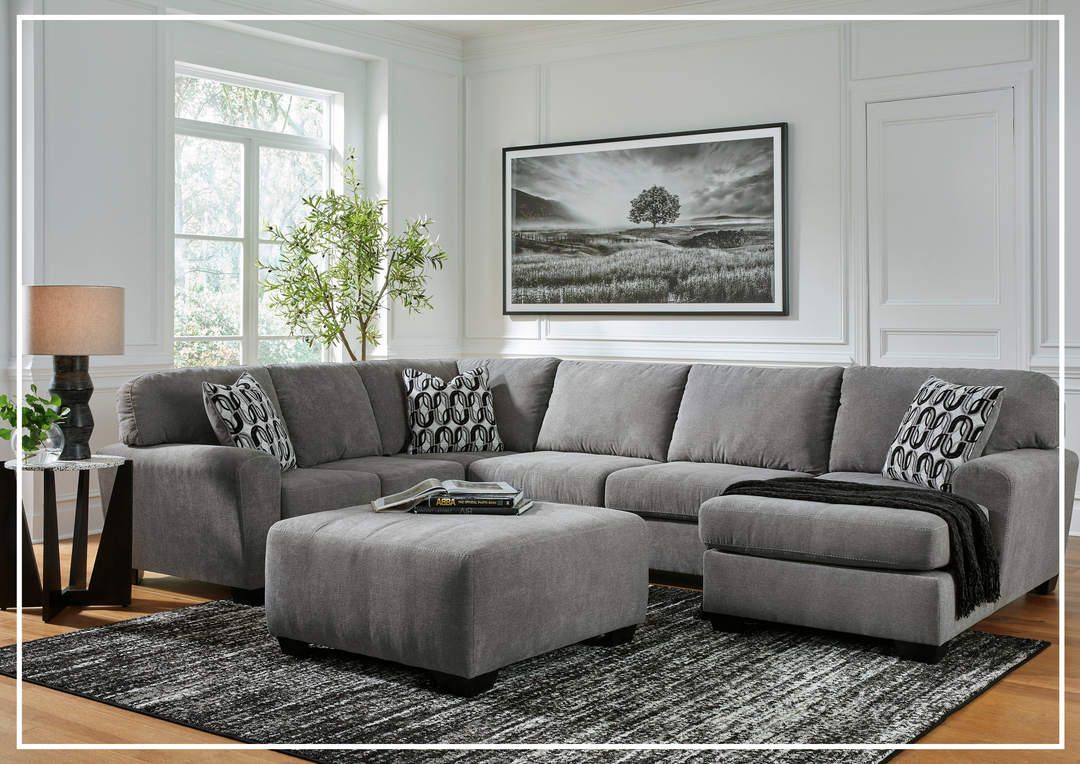 Gio Italia Brinkdale Court U-Shape 3-Piece Gray Fabric Sectional with Chaise-Jennihome