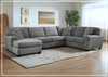 Gio Italia Brinkdale Court U-Shape 3-Piece Gray Fabric Sectional with Chaise-Jennihome
