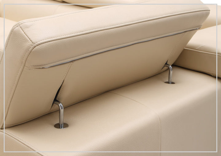 Gio Italia Brixton Leather Sectional Sofa With Chaise