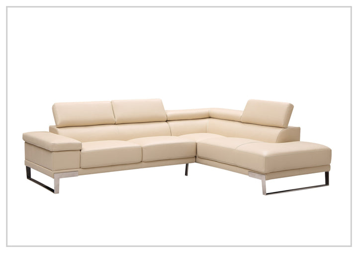 Gio Italia Brixton Leather Sectional Sofa With Chaise