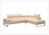 Gio Italia Brixton Leather Sectional Sofa With Chaise