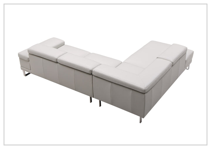 Gio Italia Brixton Leather Sectional Sofa With Chaise