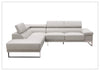 Gio Italia Brixton Leather Sectional Sofa With Chaise
