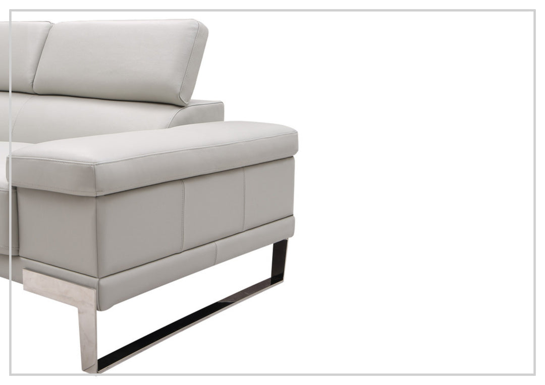 Gio Italia Brixton Leather Sectional Sofa With Chaise