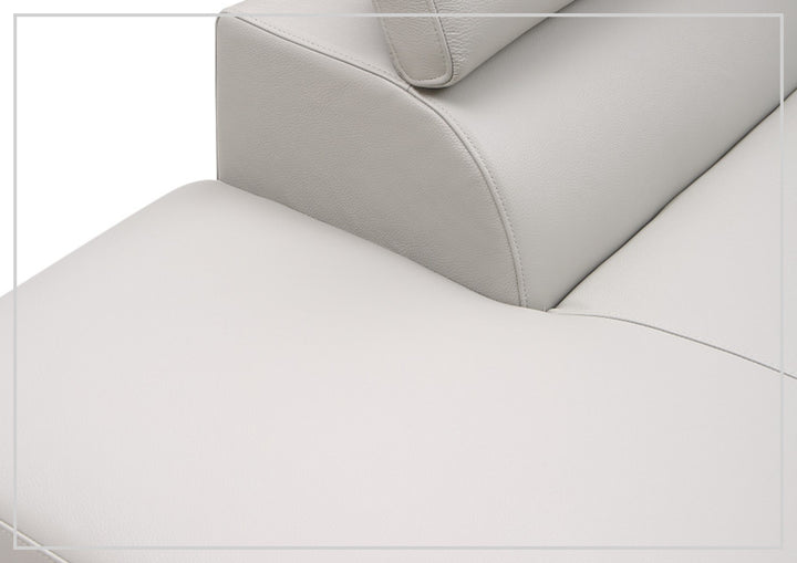 Gio Italia Brixton Leather Sectional Sofa With Chaise