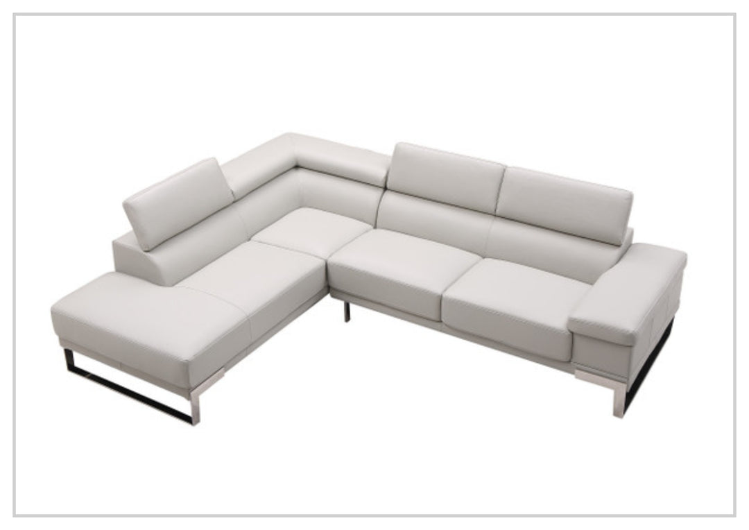 Gio Italia Brixton Leather Sectional Sofa With Chaise