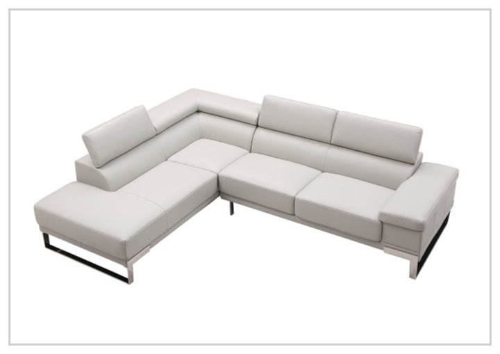 Gio Italia Brixton Leather Sectional Sofa With Chaise
