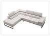 Gio Italia Brixton Leather Sectional Sofa With Chaise