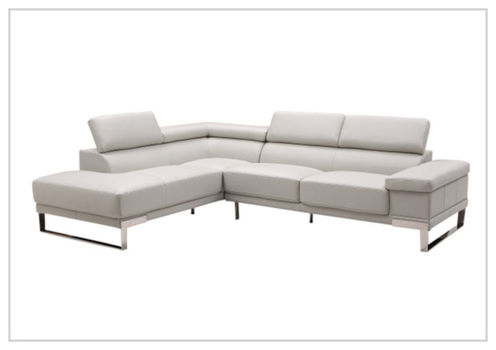 Gio Italia Brixton Leather Sectional Sofa With Chaise