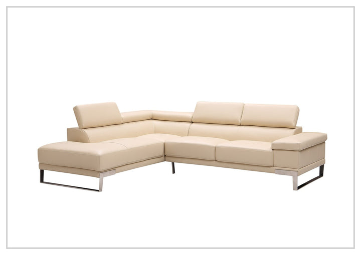 Gio Italia Brixton Leather Sectional Sofa With Chaise
