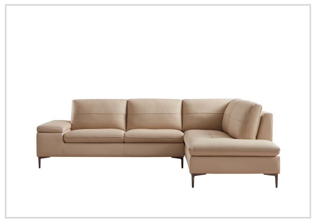 Gio Italia Decker Orange Italian Leather Sectional Sofa