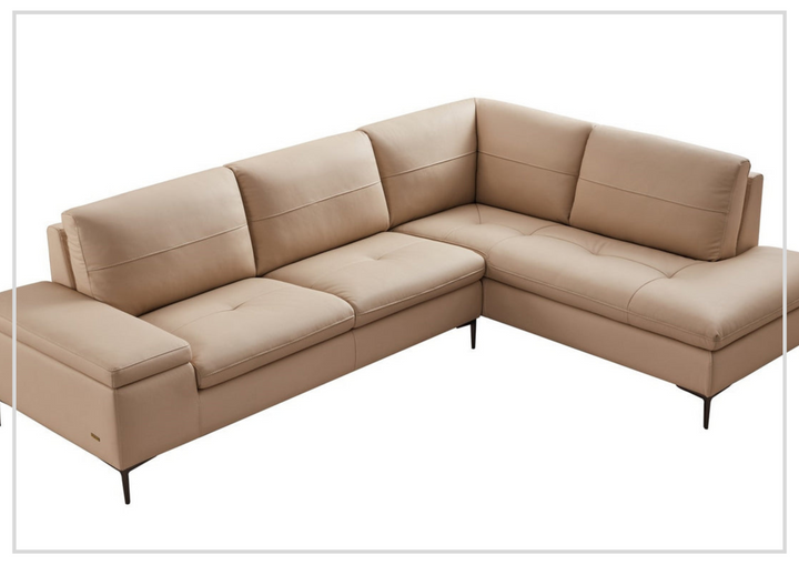 Gio Italia Decker Orange Italian Leather Sectional Sofa